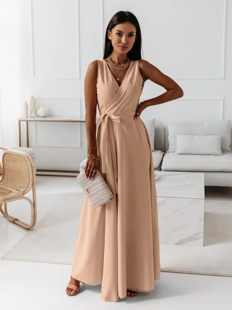 Fulvia | City Wrap-Style Maxi Fit Dress