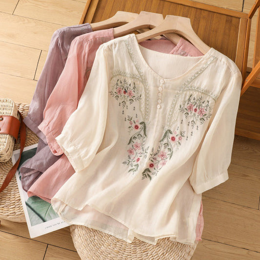 Tamsina(TM) | Date-Night Vintage Floral Style Blouse