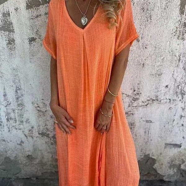 Palmira | Everyday Breathable V-Neck Craftsmanship Dress