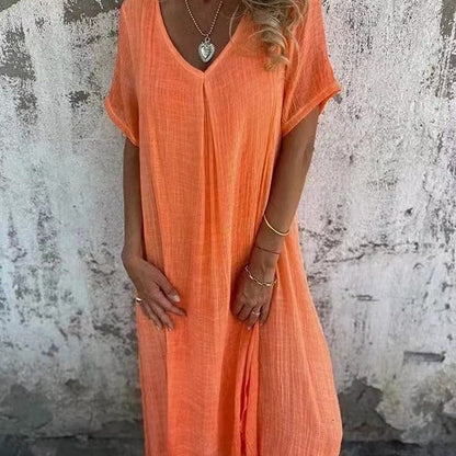 Palmira | Everyday Breathable V-Neck Craftsmanship Dress