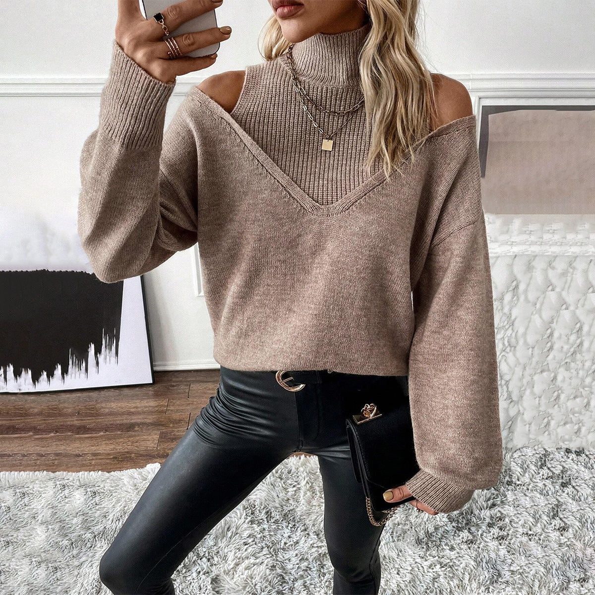 Ursolina | Cold-Weather Off-Shoulder Warmth Sweater
