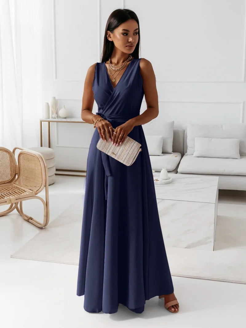 Fulvia | City Wrap-Style Maxi Fit Dress