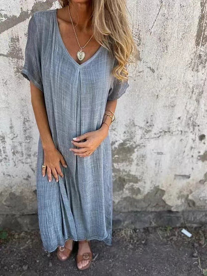 Palmira | Everyday Breathable V-Neck Craftsmanship Dress