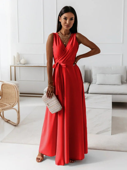 Fulvia | City Wrap-Style Maxi Fit Dress