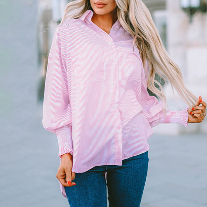 Skye | Sky-Blue Pinstripe Top