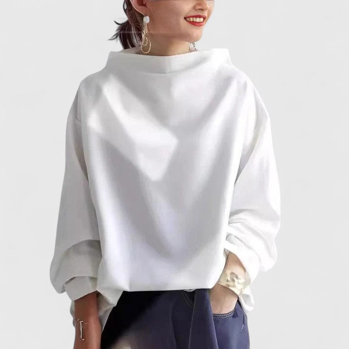 Amata | Everyday High-Neck Lightweight Drape Top
