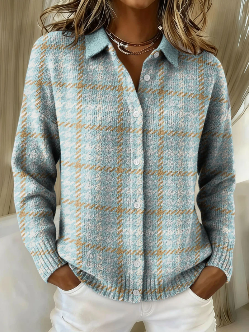Florence | Airy Checkered charm Detailing Blouse