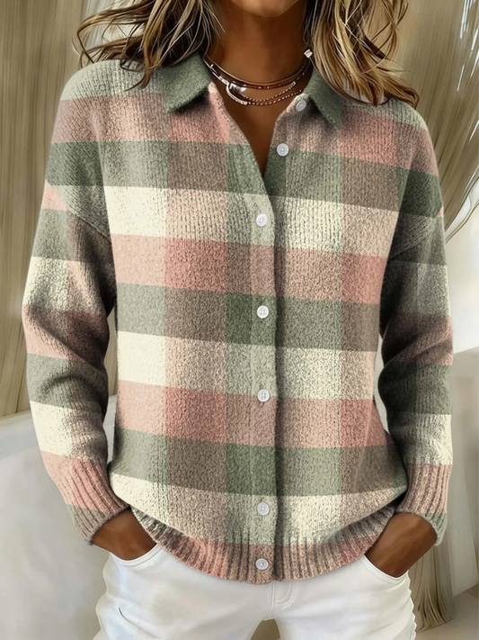 Christine | Effortless Checkered crisp Detailing Blouse