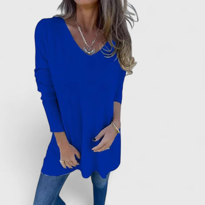 Angiola | Warm-Weather Oversized V-Neck Style Top