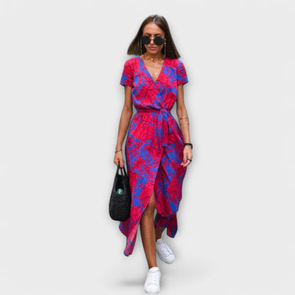 Renee | Coastal Belted Maxi Design Dress