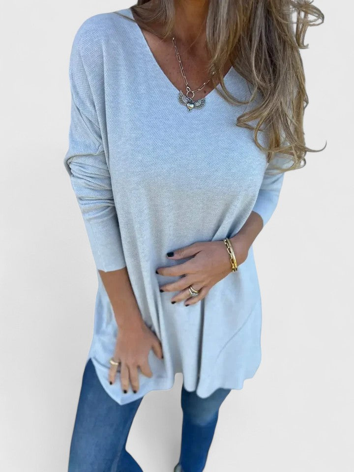Angiola | Warm-Weather Oversized V-Neck Style Top