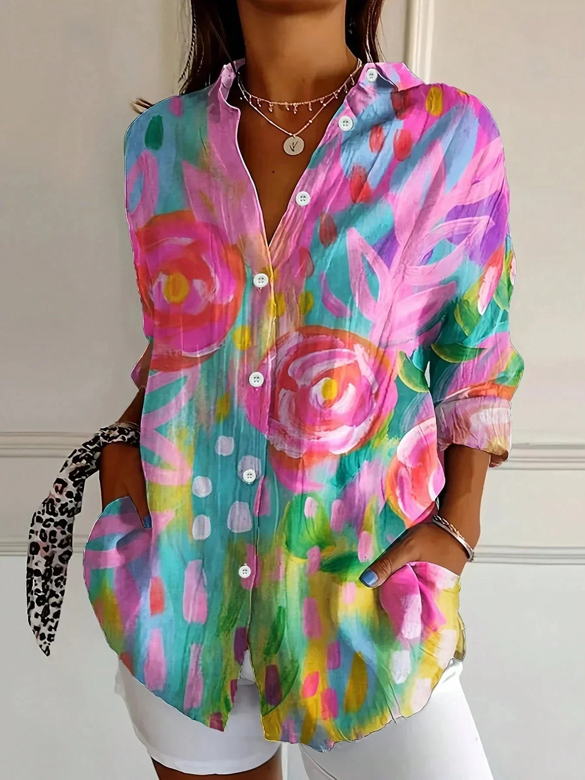 Lisette | Warm-Weather Colorful playful Drape Blouse