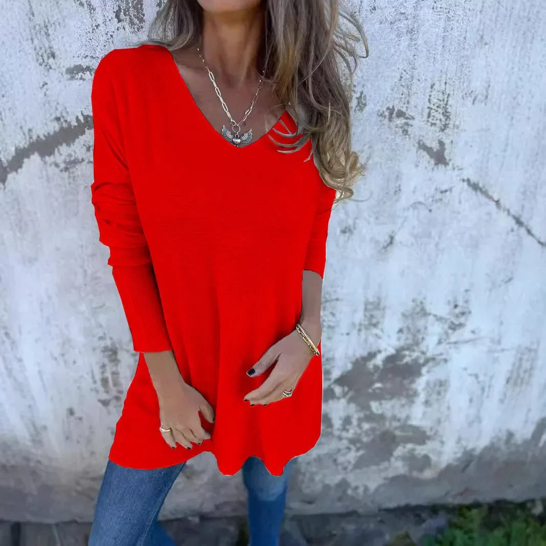 Anita | Errand-Day Oversized V-Neck Style Top