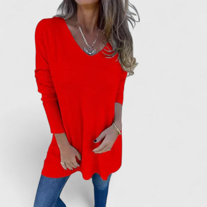 Angiola | Warm-Weather Oversized V-Neck Style Top