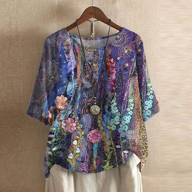 Silvana | Office-Ready Breathable Floral Design Blouse