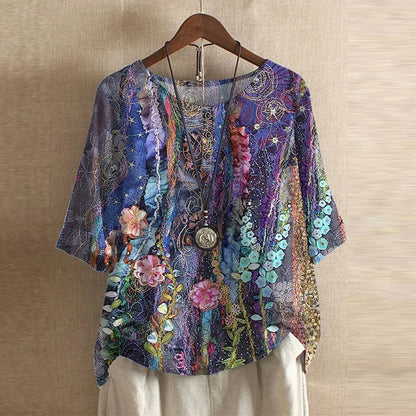 Silvana | Office-Ready Breathable Floral Design Blouse