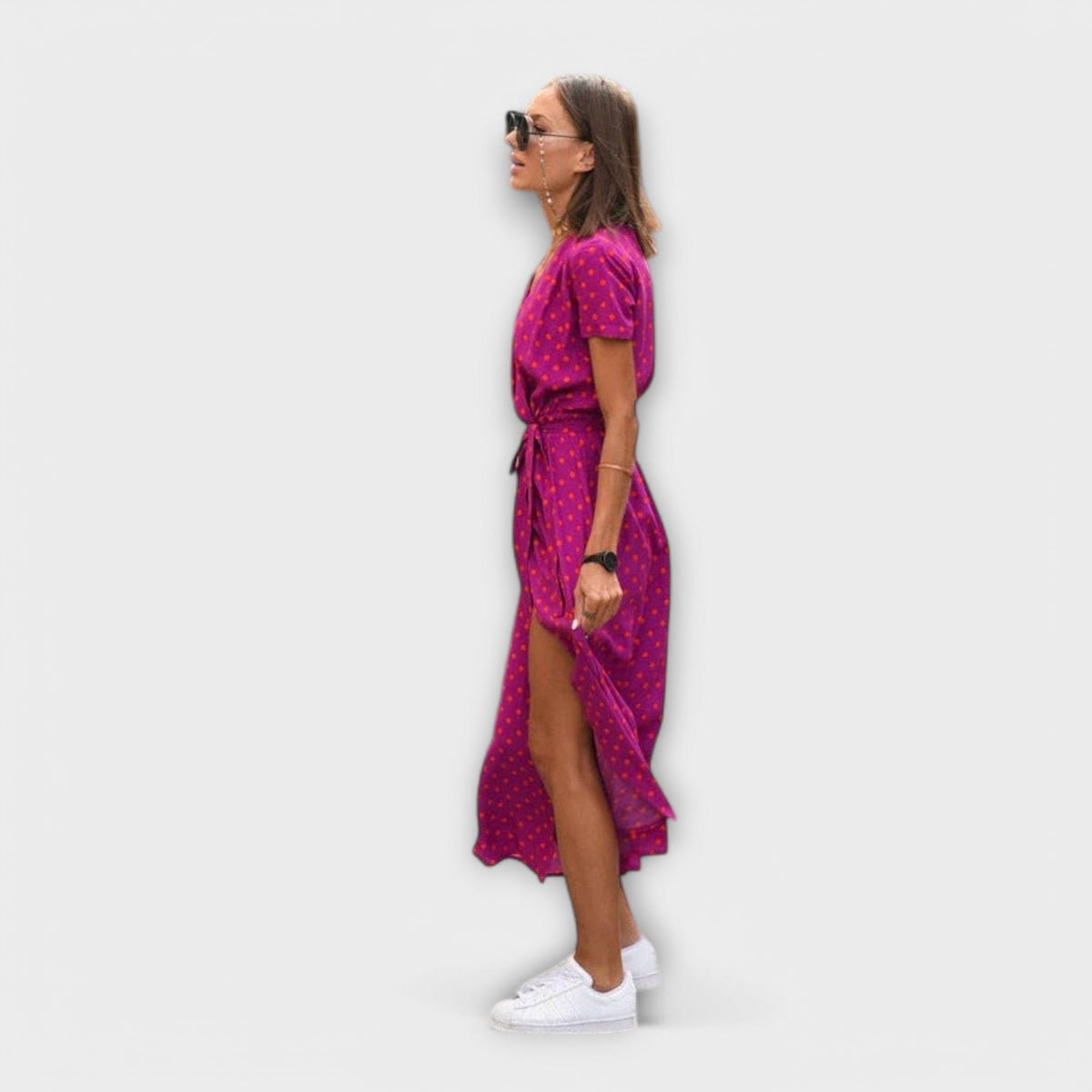 Renee | Coastal Belted Maxi Design Dress