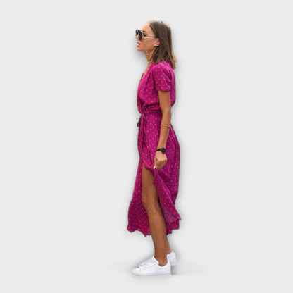 Renee | Coastal Belted Maxi Design Dress