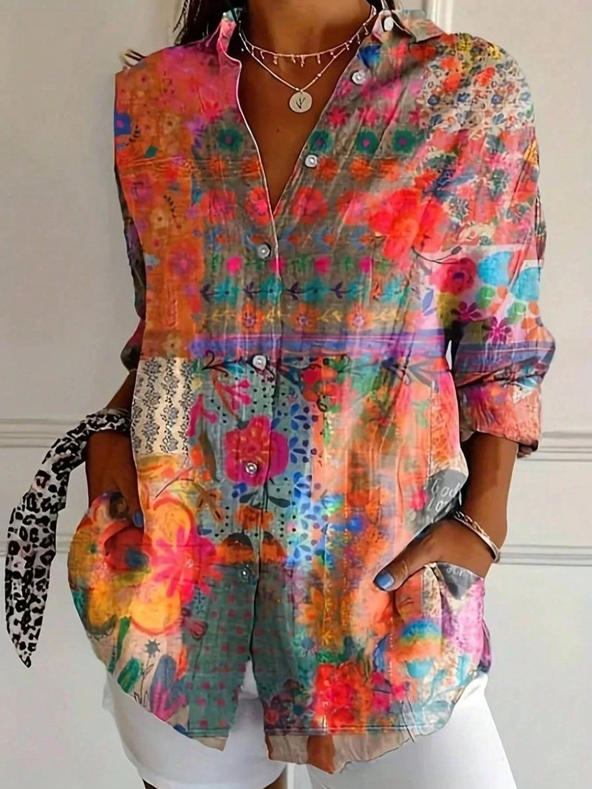 Lisette | Warm-Weather Colorful playful Drape Blouse