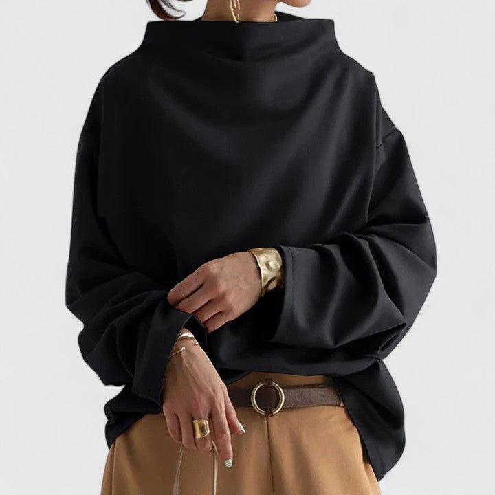 Amata | Everyday High-Neck Lightweight Drape Top