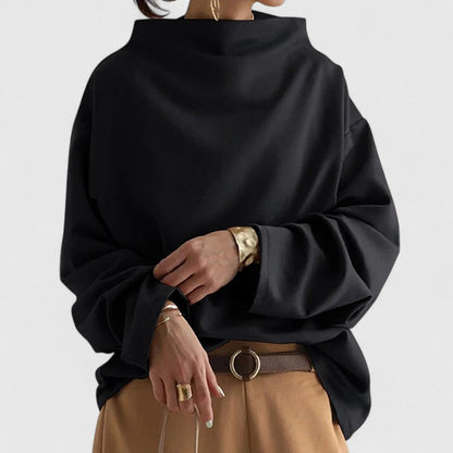 Amata | Everyday High-Neck Lightweight Drape Top