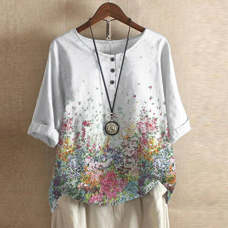 Silvana | Office-Ready Breathable Floral Design Blouse
