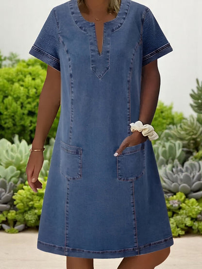Lella | After-Five Breathable Denim Flair Dress