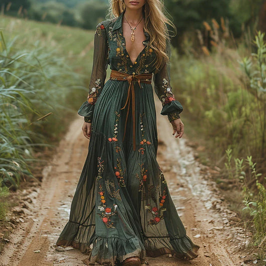 Maura | Airy Boho Maxi Detailing Dress