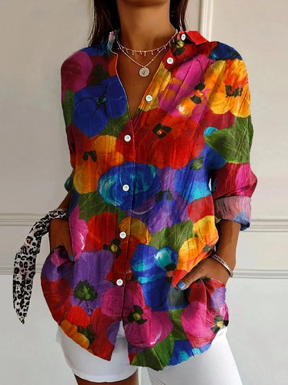 Lisette | Warm-Weather Colorful playful Drape Blouse