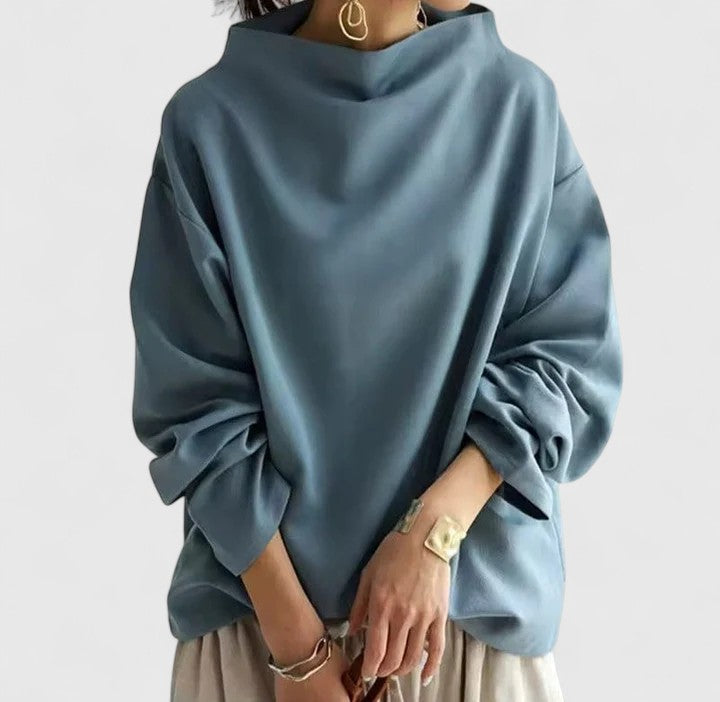 Amata | Everyday High-Neck Lightweight Drape Top