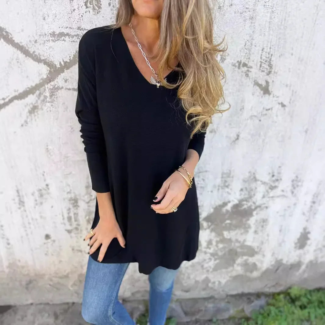 Anita | Errand-Day Oversized V-Neck Style Top
