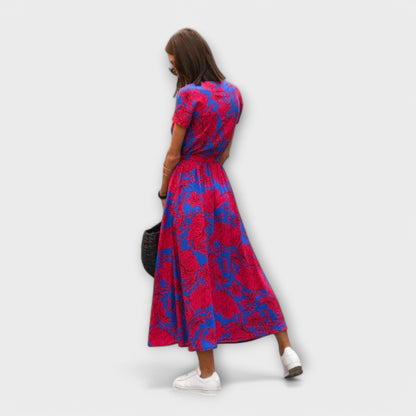 Renee | Coastal Belted Maxi Design Dress