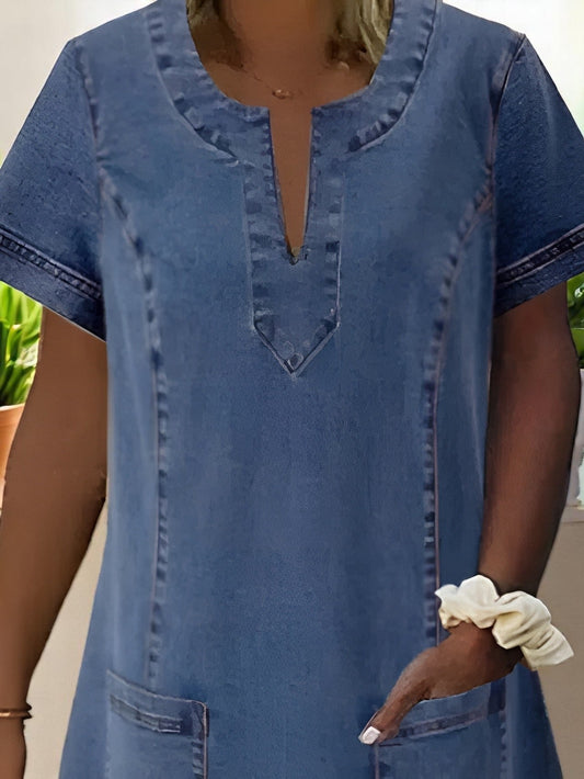 Lella | After-Five Breathable Denim Flair Dress