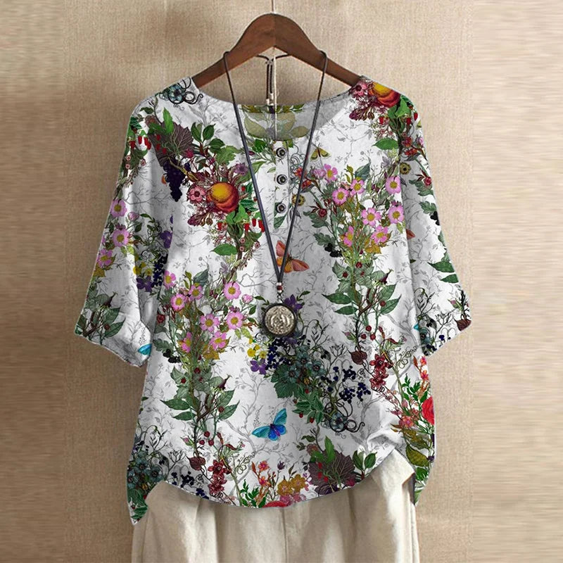 Silvana | Office-Ready Breathable Floral Design Blouse