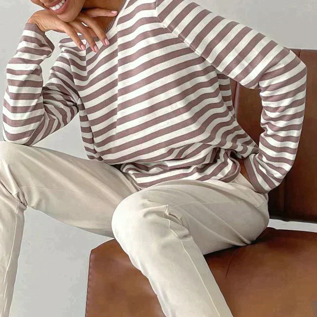 Clarabella | Weekend Striped Long-Sleeve Silhouette Shirt