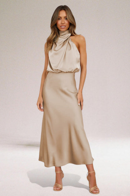 Fausta | Wardrobe-Staple Halter Wedding Sensibility Dress