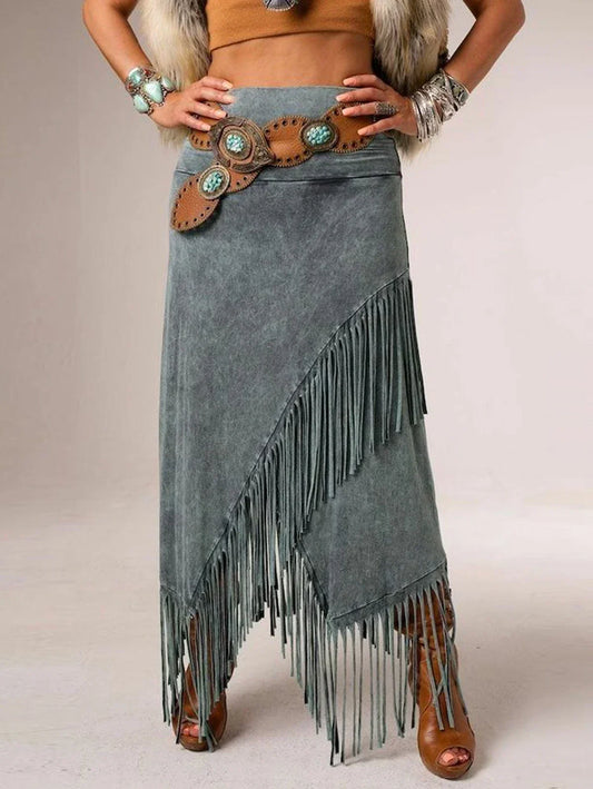 Sheeva | Bohemian Fringe Detailing Skirt