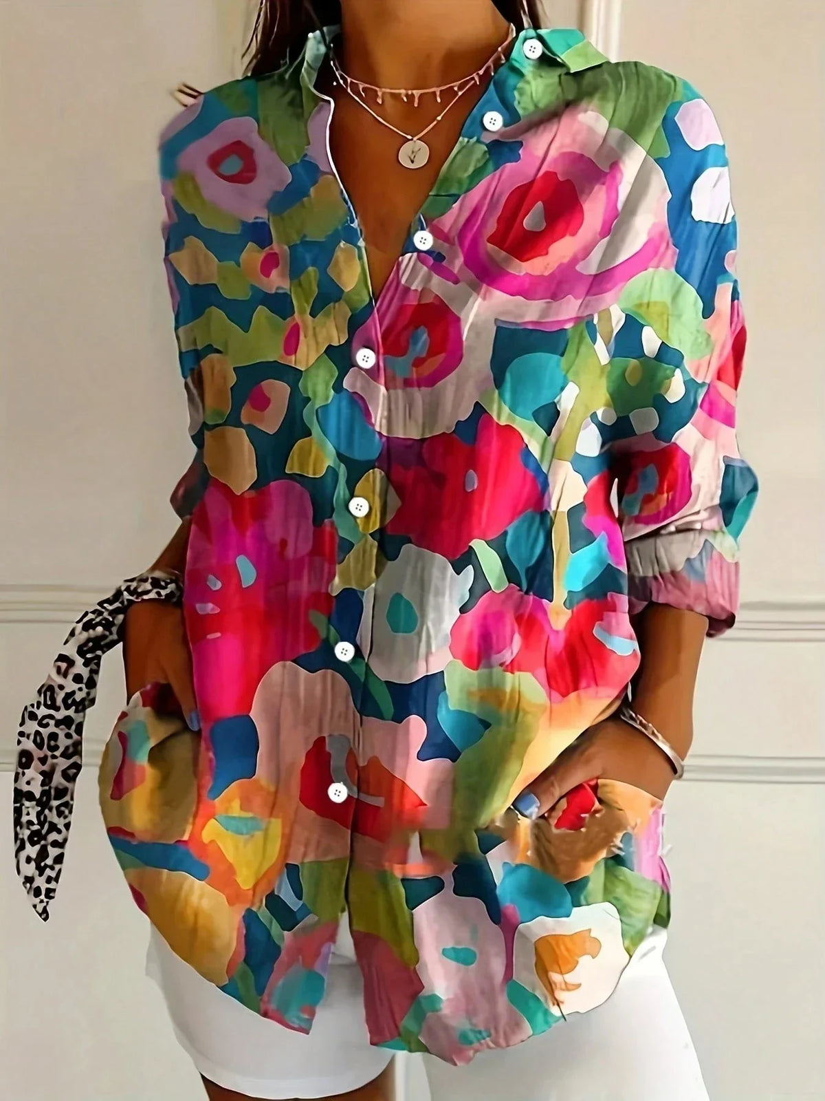 Lisette | Warm-Weather Colorful playful Drape Blouse