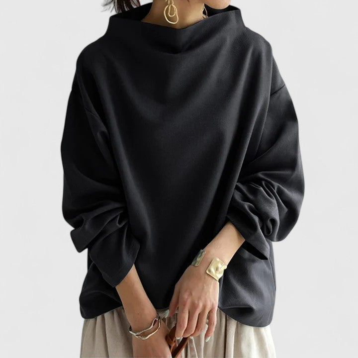 Amata | Everyday High-Neck Lightweight Drape Top