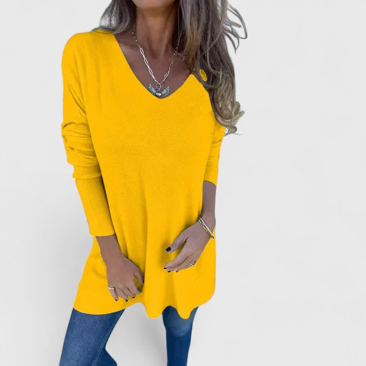 Angiola | Warm-Weather Oversized V-Neck Style Top