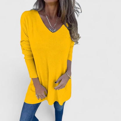 Angiola | Warm-Weather Oversized V-Neck Style Top