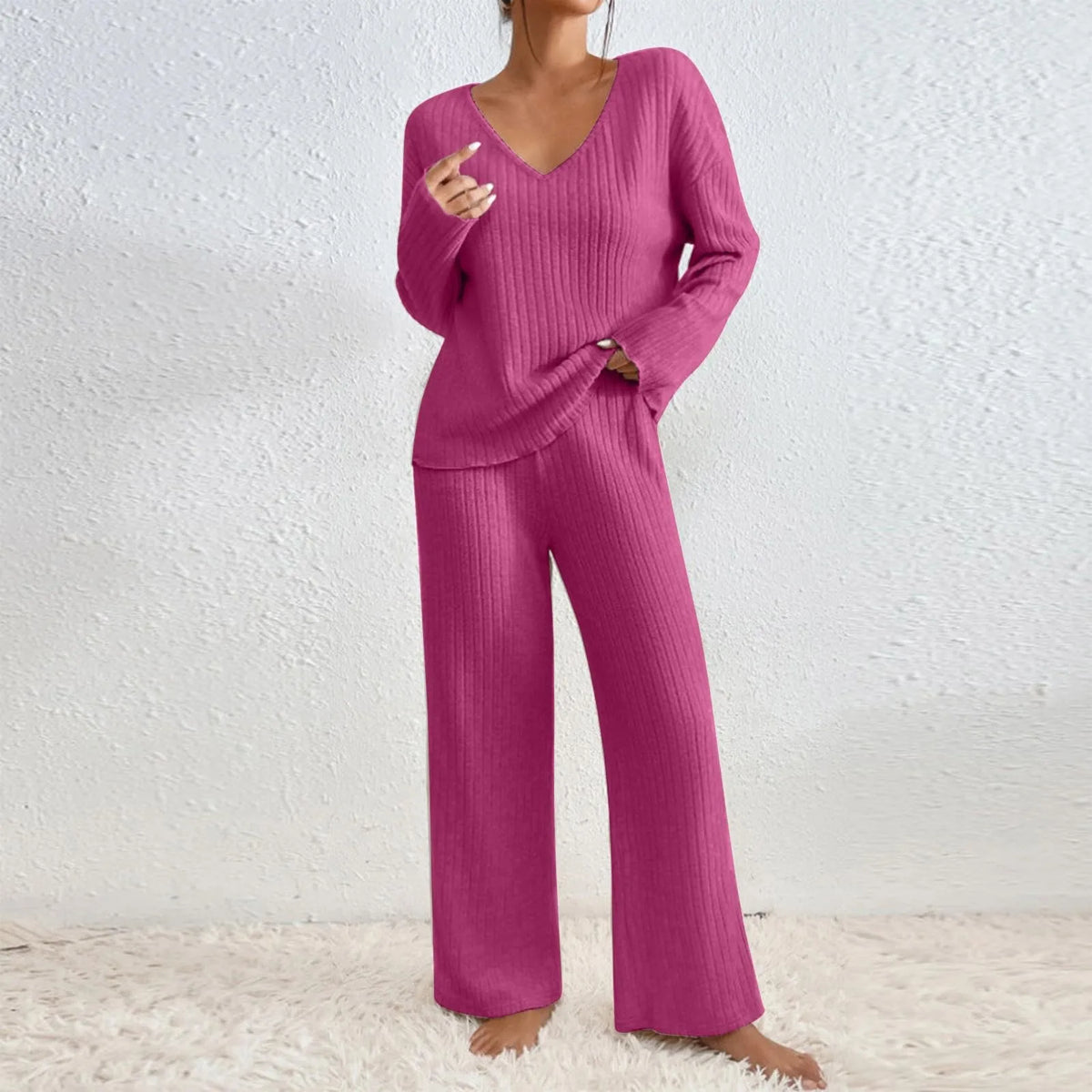 Nikolina | Weekend Knit V-Neck Comfort Set