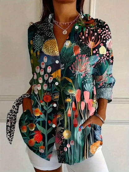 Lisette | Warm-Weather Colorful playful Drape Blouse