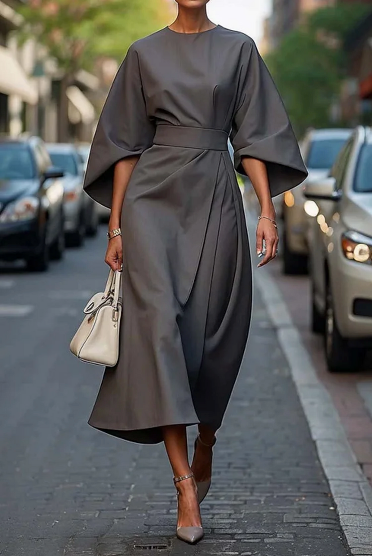 Emerenziana | Date-Night Lantern Sleeve Sensibility Dress