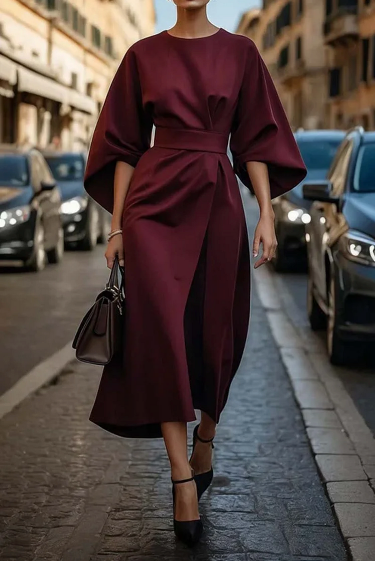 Emerenziana | Date-Night Lantern Sleeve Sensibility Dress