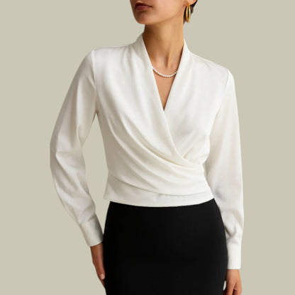 Willow | Everyday Satin Wrap Silhouette Blouse