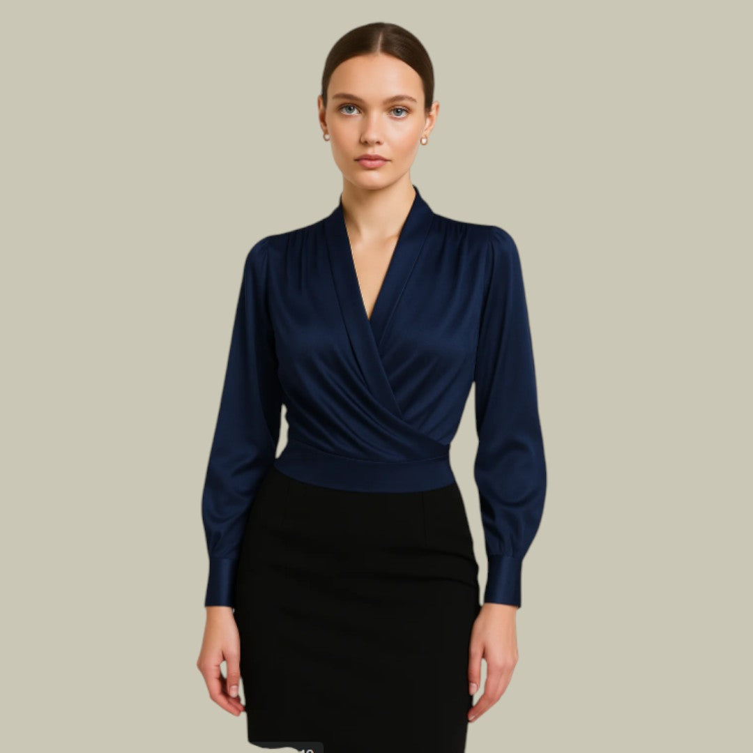 Willow | Everyday Satin Wrap Silhouette Blouse