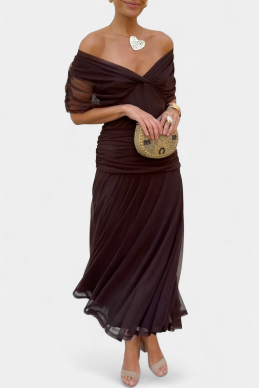 Bogdana | City Off-Shoulder Ruched Piece Dress