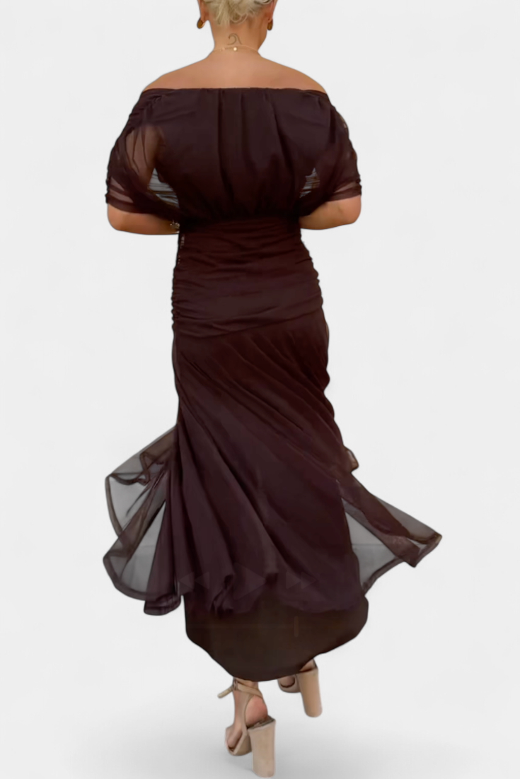 Bogdana | City Off-Shoulder Ruched Piece Dress