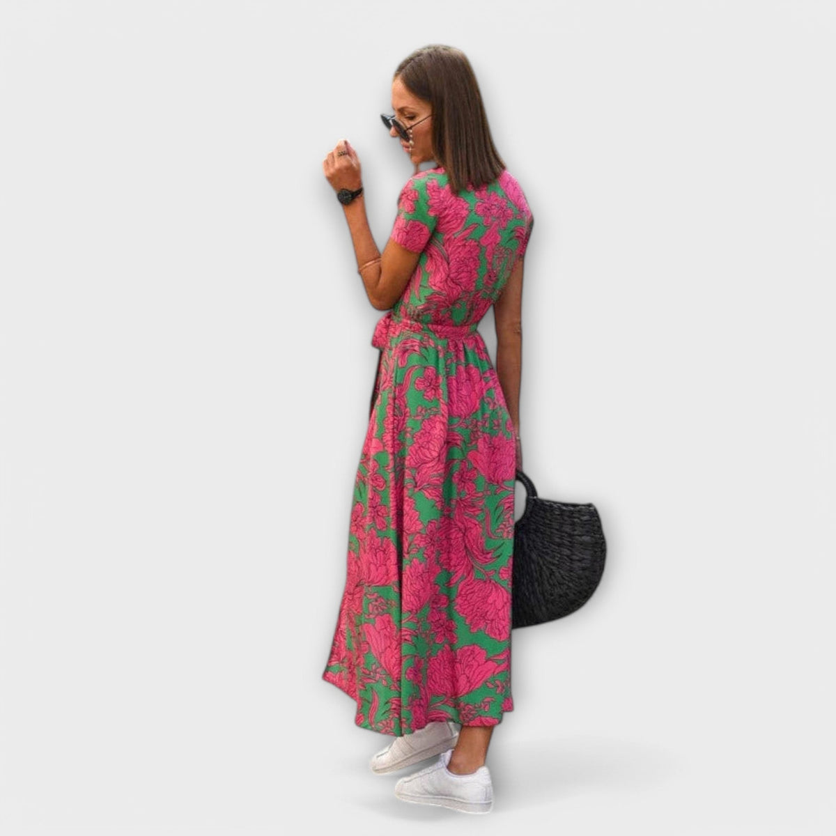 Renee | Coastal Belted Maxi Design Dress